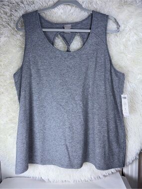 Chicos Gray Sleeveless Crisscross Back Tank Top - Women’s Casual Comfort NWT 3